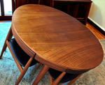 REFINISHED Danish MCM ROUNDETTE Teak Dining Table & 4 Chairs by Hans Olsen 7