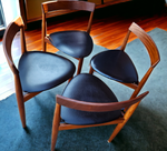 REFINISHED Danish MCM ROUNDETTE Teak Dining Table & 4 Chairs by Hans Olsen 8