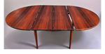 REFINISHED Danish MCM Rio Rosewood Table Round to Oval by Niels Moller 50