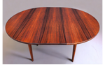 REFINISHED Danish MCM Rio Rosewood Table Round to Oval by Niels Moller 50