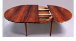 REFINISHED Danish MCM Rio Rosewood Table Round to Oval by Niels Moller 50
