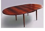 REFINISHED Danish MCM Rio Rosewood Table Round to Oval by Niels Moller 50