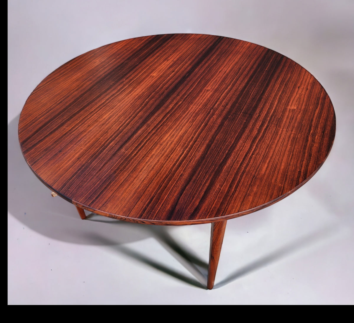 REFINISHED Danish MCM Rio Rosewood Table Round to Oval by Niels Moller 50