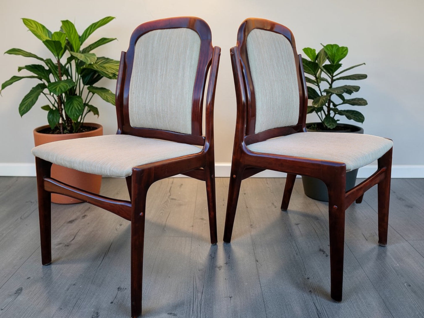 6 RESTORED Danish Mid Century Modern Rosewood Chairs