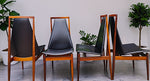 4 RESTORED Danish Mid Century Modern Rosewood Chairs 1