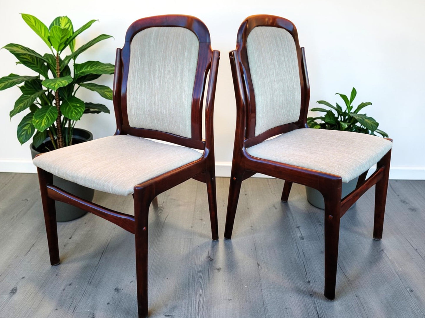 6 RESTORED Danish Mid Century Modern Rosewood Chairs