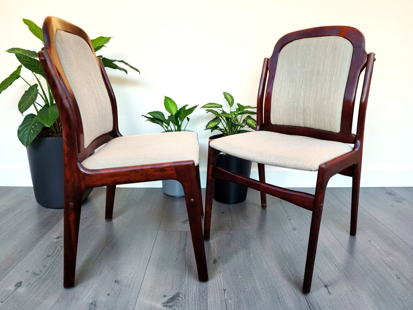 6 RESTORED Danish Mid Century Modern Rosewood Chairs