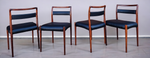 4 REFINISHED REUPHOLSTERED Danish Mid Century Modern Rosewood Chairs by Kai Kristiansen 1