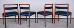 4 REFINISHED REUPHOLSTERED Danish Mid Century Modern Rosewood Chairs by Kai Kristiansen 4