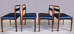 4 REFINISHED REUPHOLSTERED Danish Mid Century Modern Rosewood Chairs by Kai Kristiansen 2