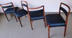 4 REFINISHED REUPHOLSTERED Danish Mid Century Modern Rosewood Chairs by Kai Kristiansen 5