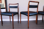 4 REFINISHED REUPHOLSTERED Danish Mid Century Modern Rosewood Chairs by Kai Kristiansen 9