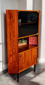 RESTORED Danish Mid Century Modern Rosewood Corner Cabinet 6