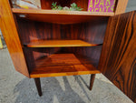 RESTORED Danish Mid Century Modern Rosewood Corner Cabinet 10