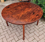 REFINISHED Danish Mid Century Modern Rio Rosewood Table Round to Oval  2 Leaves by H. Kjaernulf 47