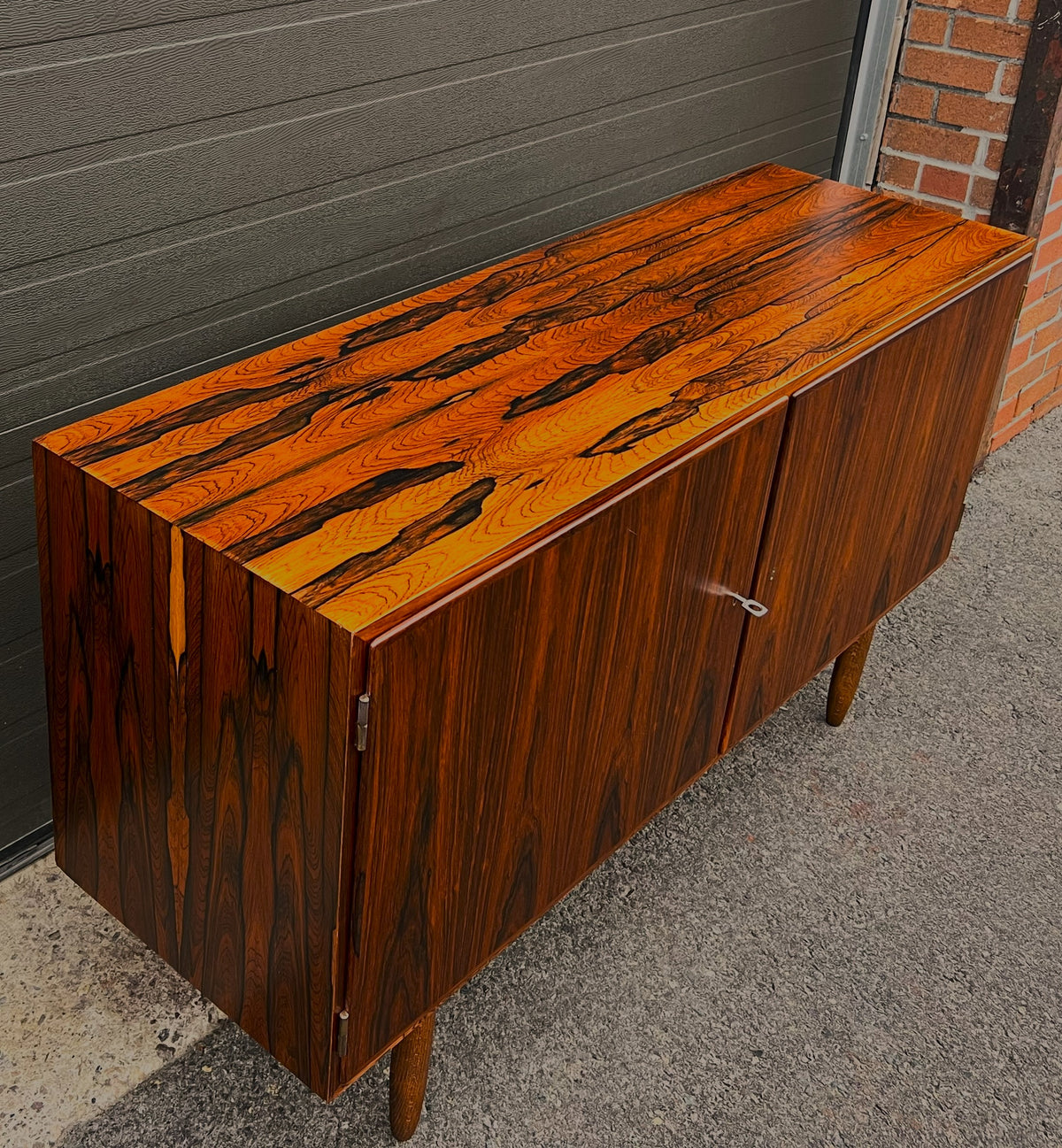 RESTORED Danish MCM Brazilian Rosewood Credenza by Poul Hundevad, 54