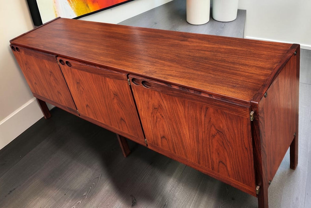 RESTORED Danish MCM Rosewood Sideboard by Ib Kofod Larsen for Faarup 6 ft