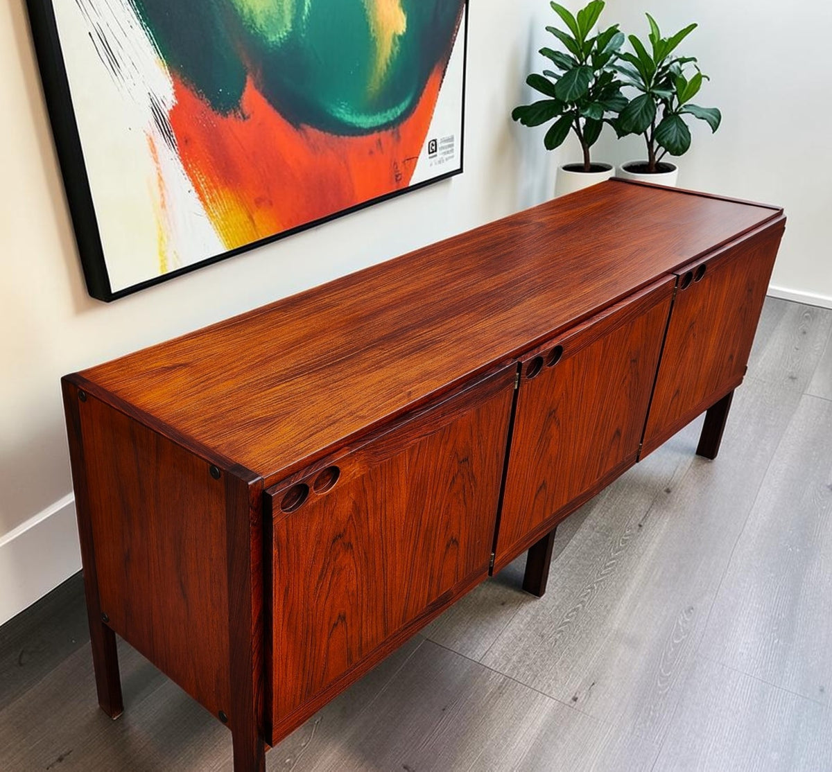 RESTORED Danish MCM Rosewood Sideboard by Ib Kofod Larsen for Faarup 6 ft