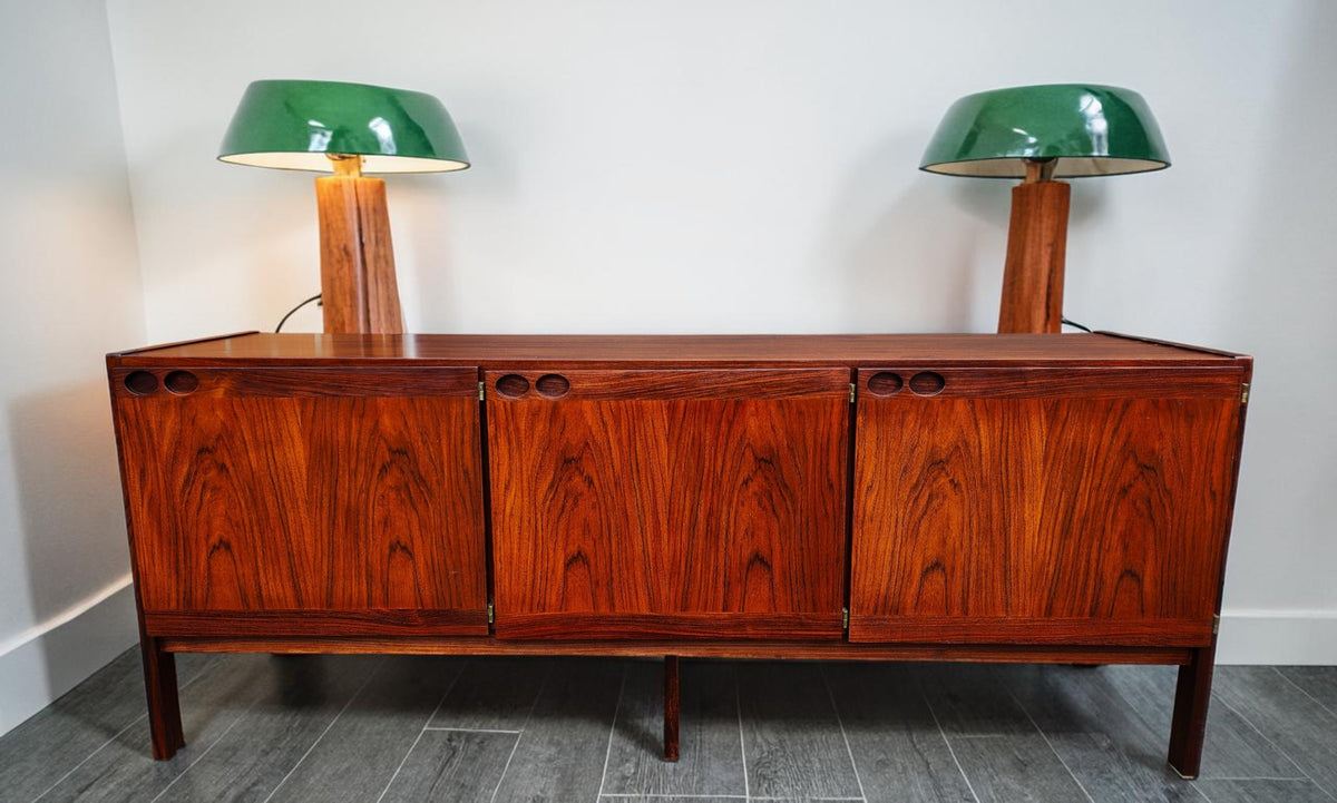 RESTORED Danish MCM Rosewood Sideboard by Ib Kofod Larsen for Faarup 6 ft