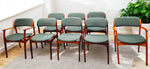 8 REUPHOLSTERED in wool Danish MCM Rosewood Chairs by Erik Buch, model 49, 50 8