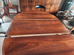 REFINISHED Danish MCM Rosewood Table Round w 2 Leaves by H.Rosengren Hansen 47