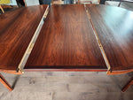 REFINISHED Danish MCM Rosewood Table Round w 2 Leaves by H.Rosengren Hansen 47