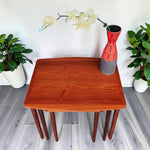 REFINISHED Danish Mid Century Modern 3 Teak Nesting Tables by Mobelintarsia 12