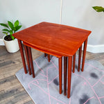 REFINISHED Danish Mid Century Modern 3 Teak Nesting Tables by Mobelintarsia 13