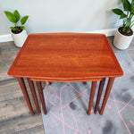 REFINISHED Danish Mid Century Modern 3 Teak Nesting Tables by Mobelintarsia 14
