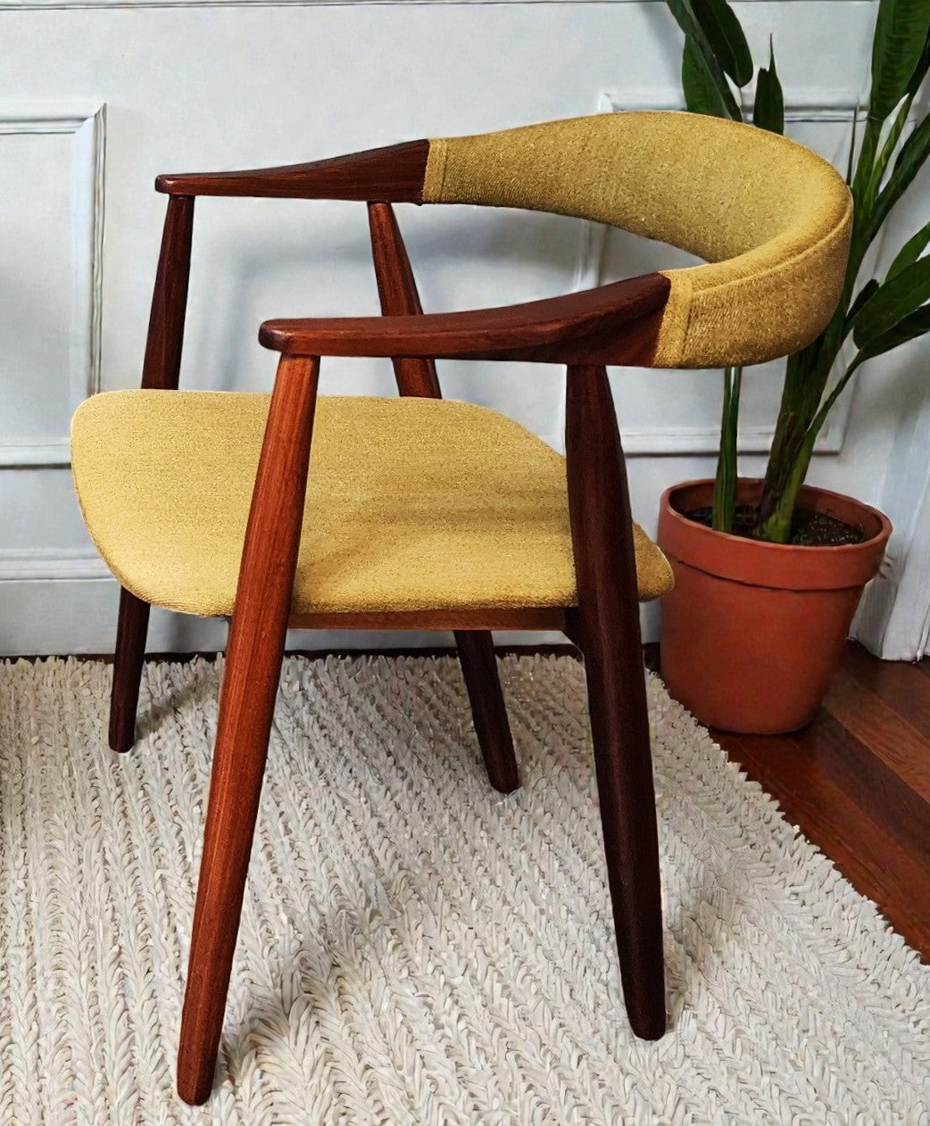 REFINISHED Danish Mid Century Modern Teak Armchair by Th. Harlev