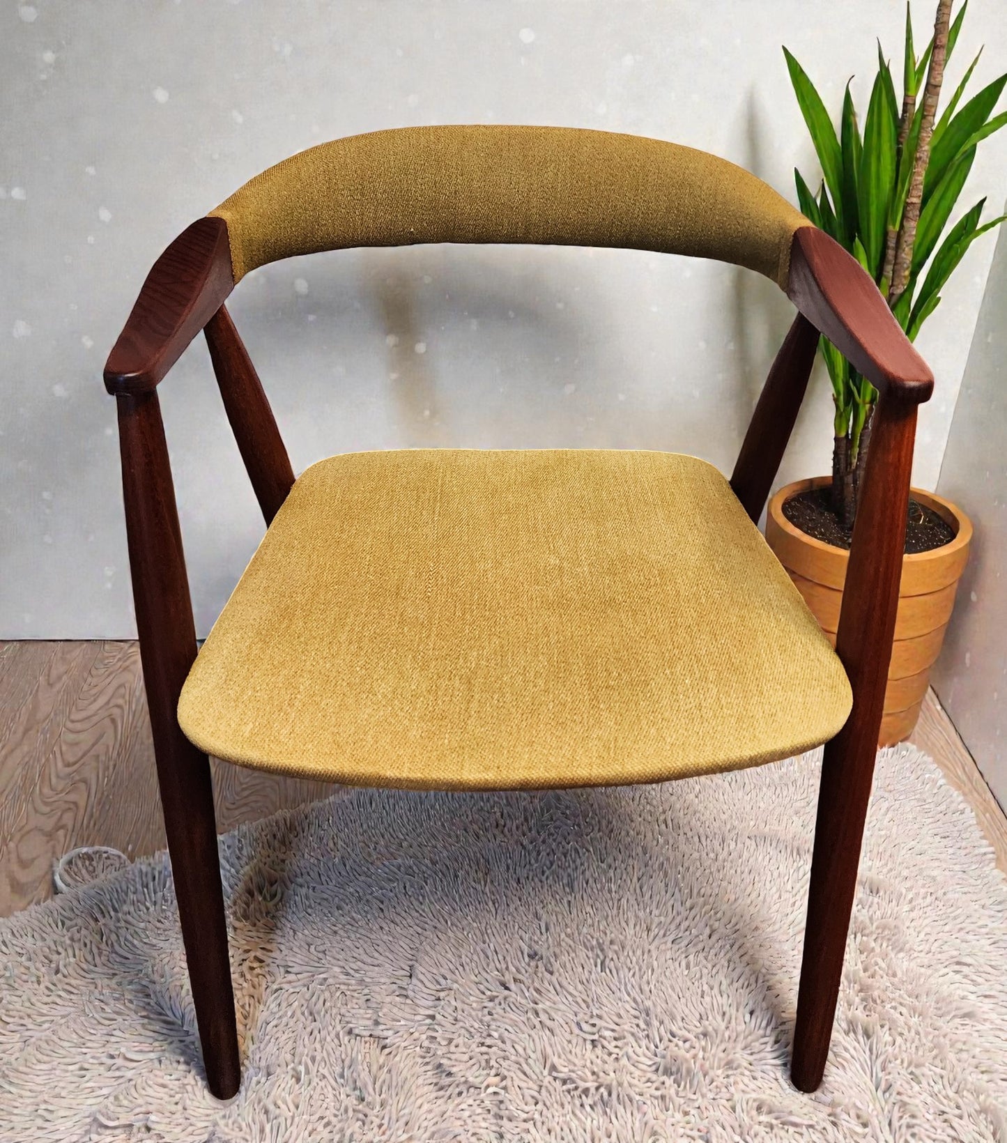 REFINISHED Danish Mid Century Modern Teak Armchair by Th. Harlev