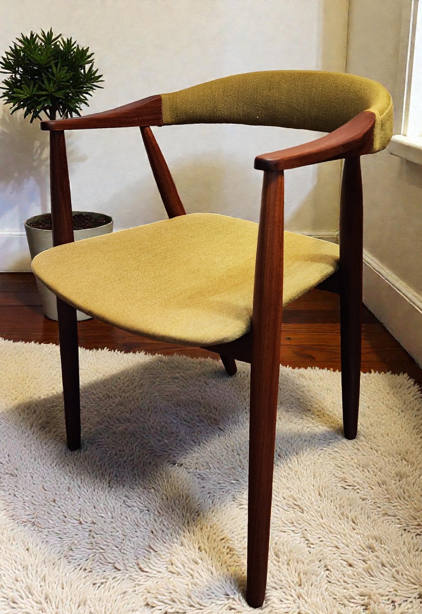 REFINISHED Danish Mid Century Modern Teak Armchair by Th. Harlev