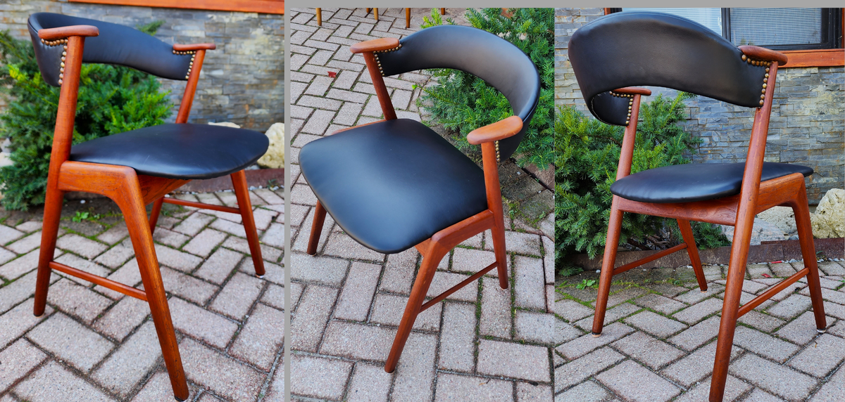 REFINISHED REUPHOLSTERED MCM Teak Armchair by Kai Kristiansen for Korup Stolefabrik, 3 available