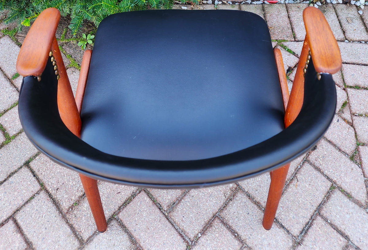 REFINISHED REUPHOLSTERED MCM Teak Armchair by Kai Kristiansen for Korup Stolefabrik, 3 available