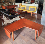 REFINISHED Danish Mid Century Modern Teak Boomerang Extension Coffee Table 4
