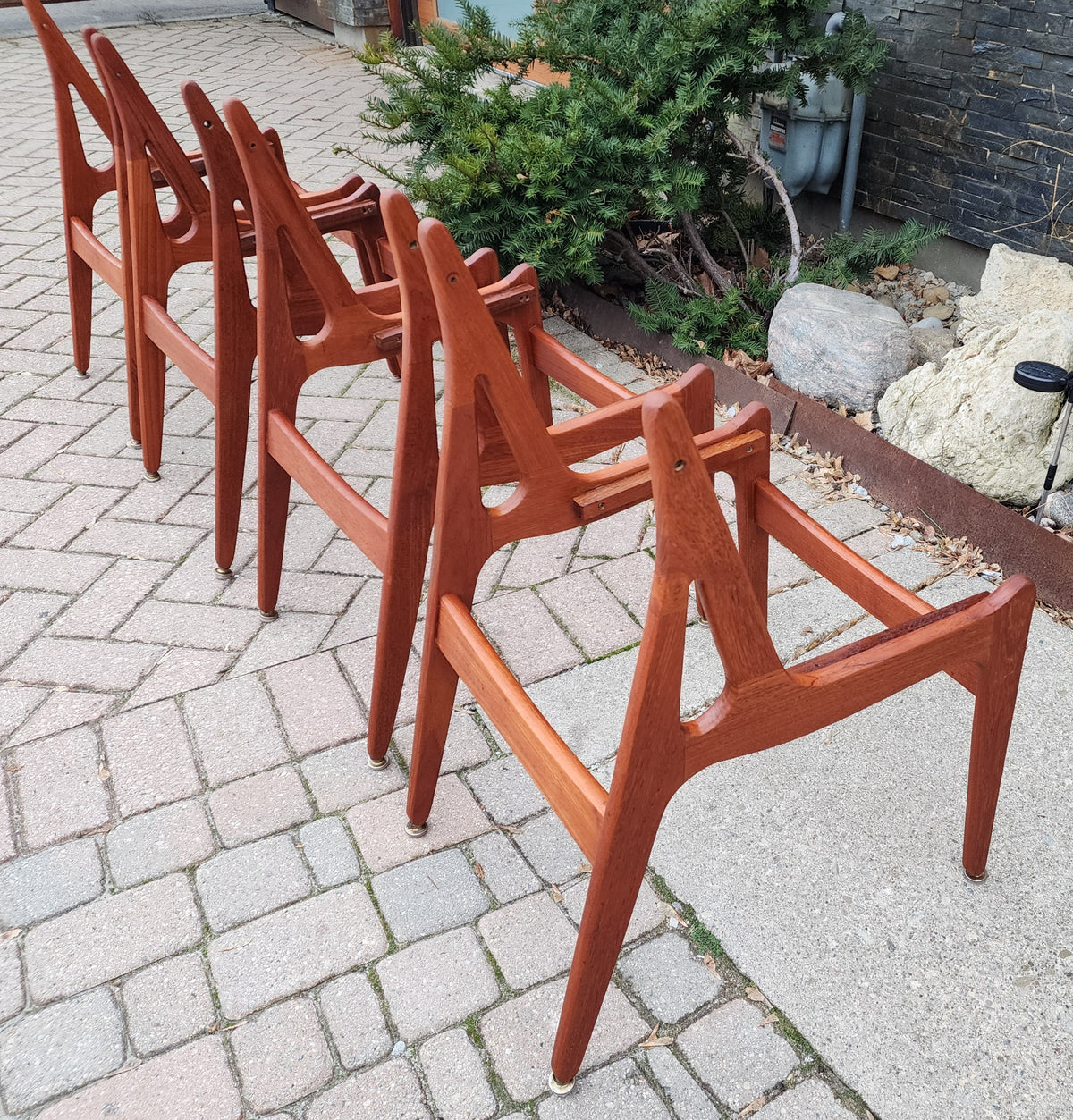Choose Fabric***REFINISHED Danish Mid Century Modern Teak Chairs Swivel-Back by Arne Vodder