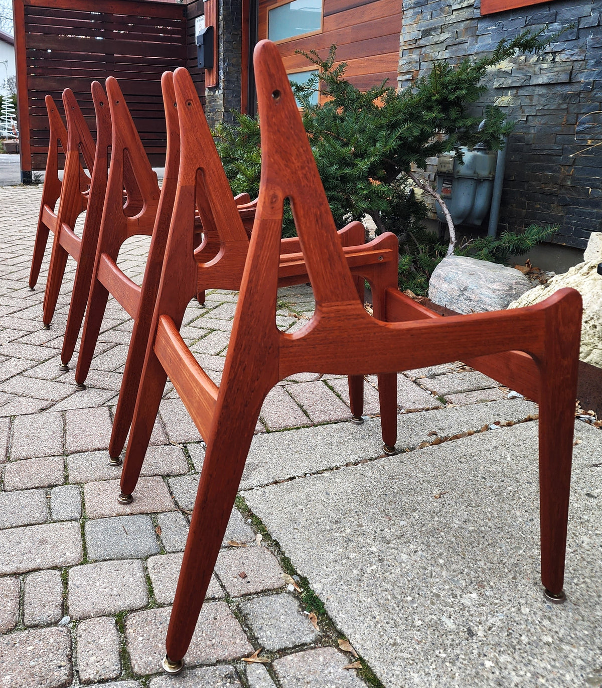 Choose Fabric***REFINISHED Danish Mid Century Modern Teak Chairs Swivel-Back by Arne Vodder