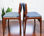 6  REFINISHED REUPHOLSTERED Danish Mid Century Modern Teak Chairs by Eric Buch 7