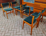 6 RESTORED REUPHOLSTERED in wool mohair Danish Mid Century Modern Teak Chairs by Erik Buch 10