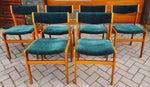 6 RESTORED REUPHOLSTERED in wool mohair Danish Mid Century Modern Teak Chairs by Erik Buch 4