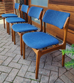 4 REFINISHED REUPHOLSTERED Danish Mid Century Modern Teak Chairs by Erik Buch 9