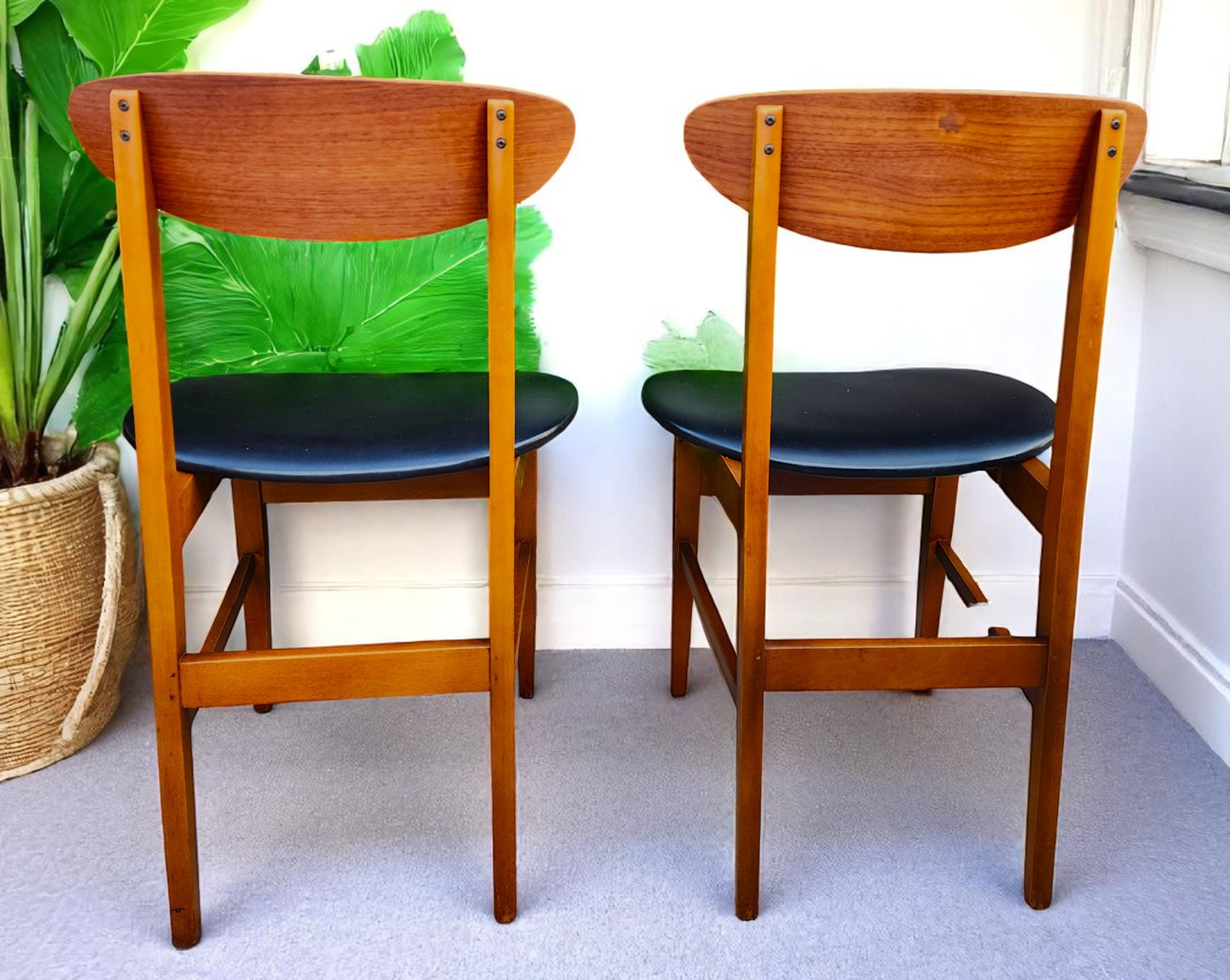 4 RESTORED Danish Mid Century Modern Teak Chairs by Farstrup