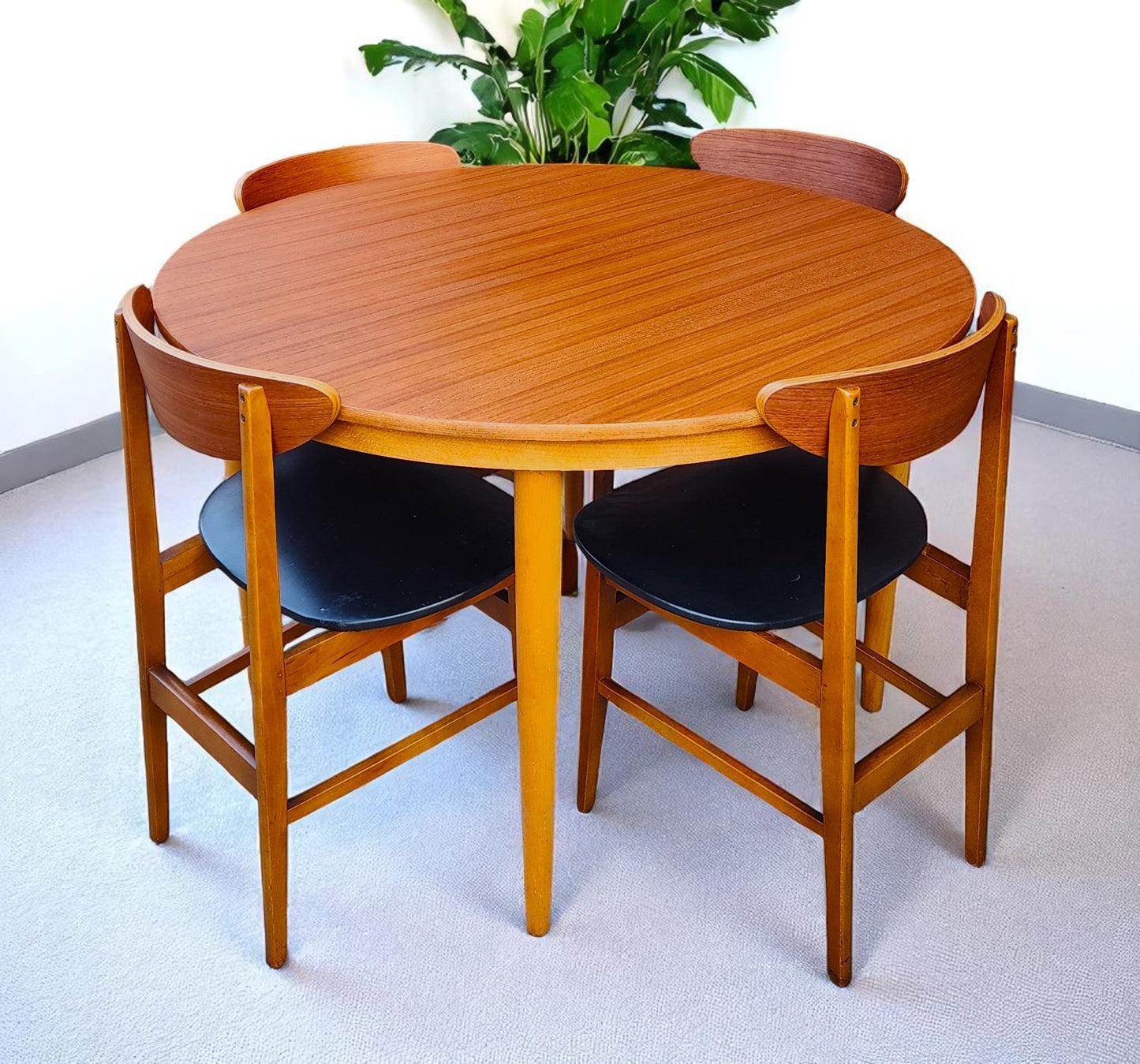 4 RESTORED Danish Mid Century Modern Teak Chairs by Farstrup