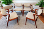 6 Danish Mid Century Modern Teak Chairs by Kai Kristiansen, Model 42 1