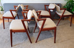6 Danish Mid Century Modern Teak Chairs by Kai Kristiansen, Model 42 5
