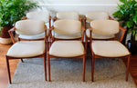 6 Danish Mid Century Modern Teak Chairs by Kai Kristiansen, Model 42 7