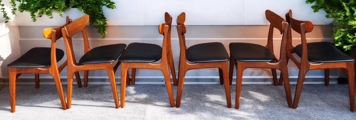 6 RESTORED Danish Mid Century Modern Teak Chairs by Schønning & Elgaard