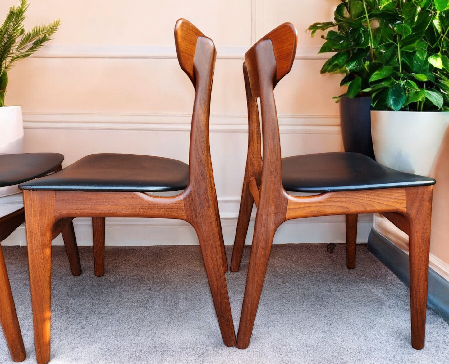 6 RESTORED Danish Mid Century Modern Teak Chairs by Schønning & Elgaard