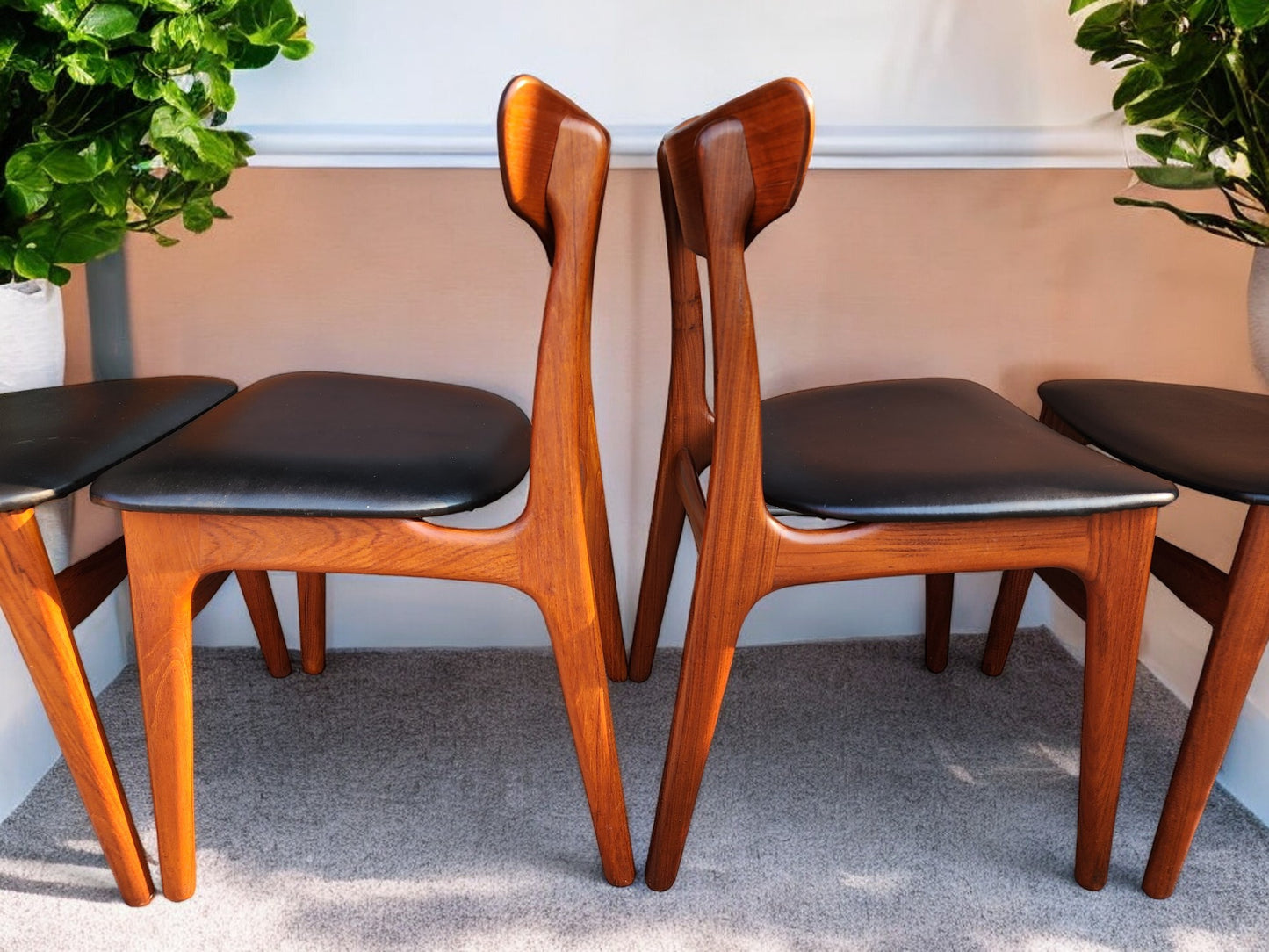 6 RESTORED Danish Mid Century Modern Teak Chairs by Schønning & Elgaard