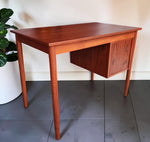 REFINISHED Danish Mid Century Modern Teak Desk Free-Standing 3